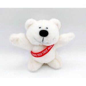 Russ Berrie White Bear Caress Soft Pets Plush Valentino I Love You This Much 7"